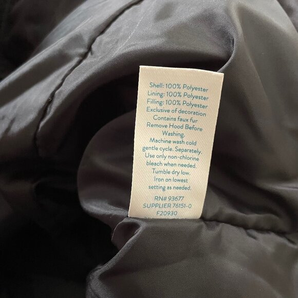 ThereAbouts Outerwear - Black Puffer Coat - Girls XL - NWT - Picture 10 of 12